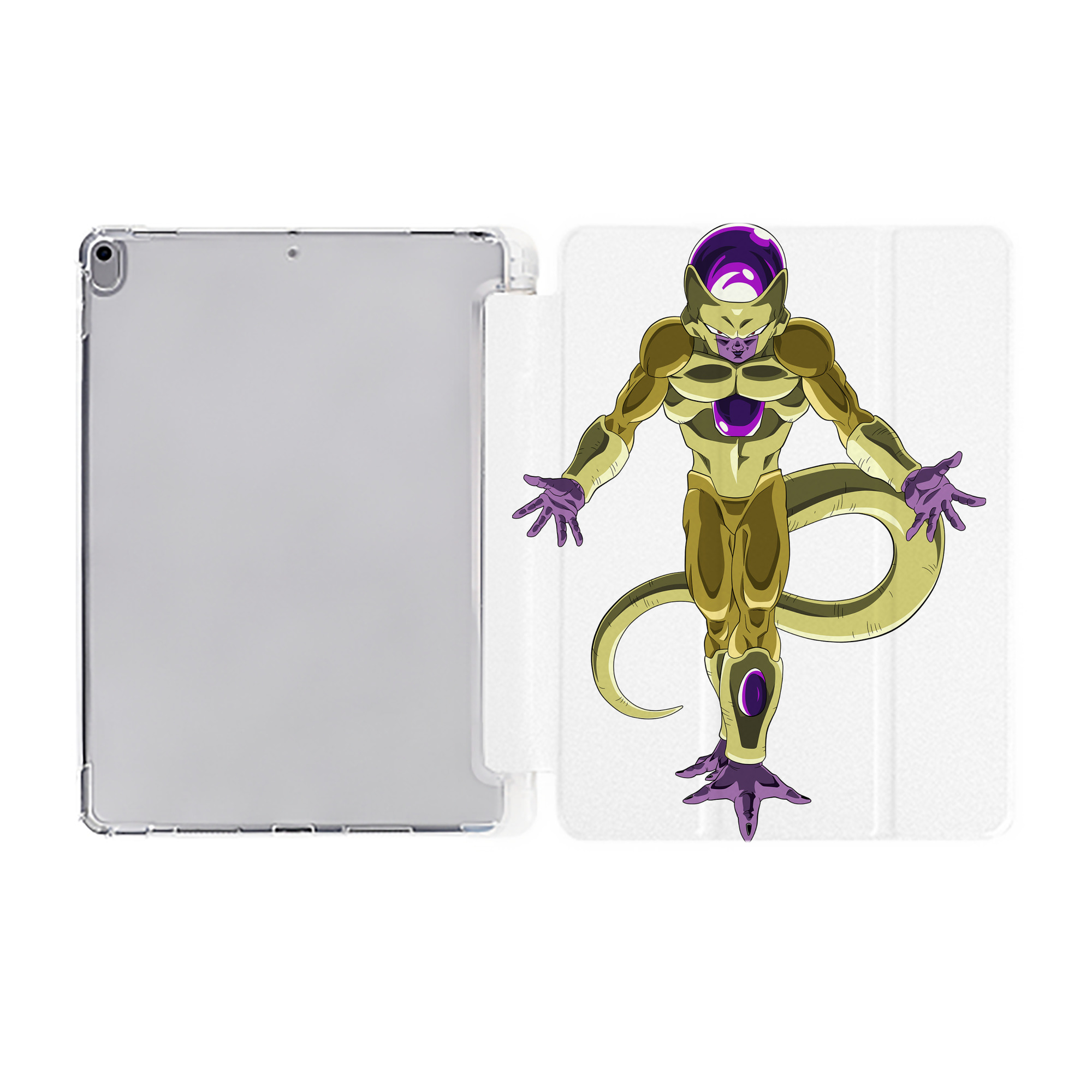 （画像用） ドラゴンボール フリーザ DRAGON BALL Frieza IPad ケース ペン収納付き 三つ折りスタンド PUレザー×シリコン 対応機種9.5/10.5/10.9インチ